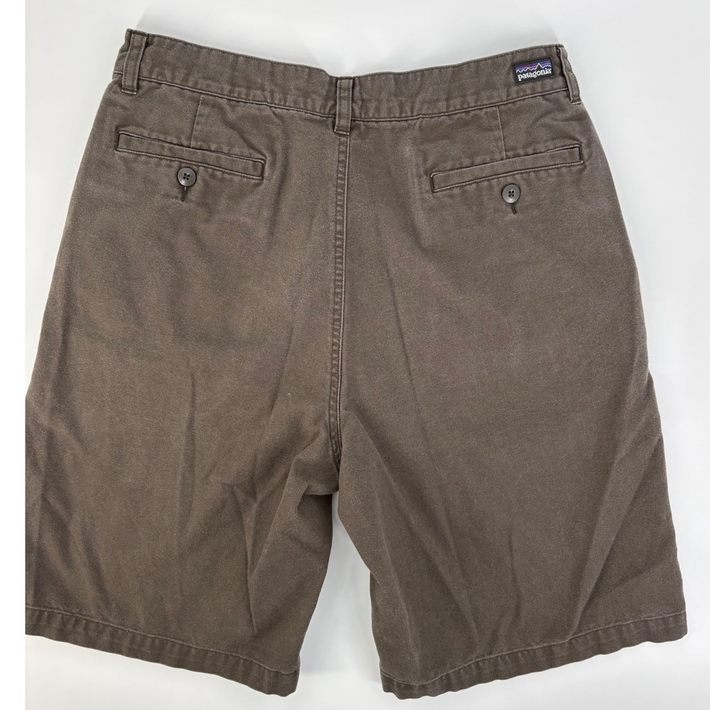 Patagonia Mens 32 Organic Cotton Canvas Shorts Dark Ash Brown Hiking 10"